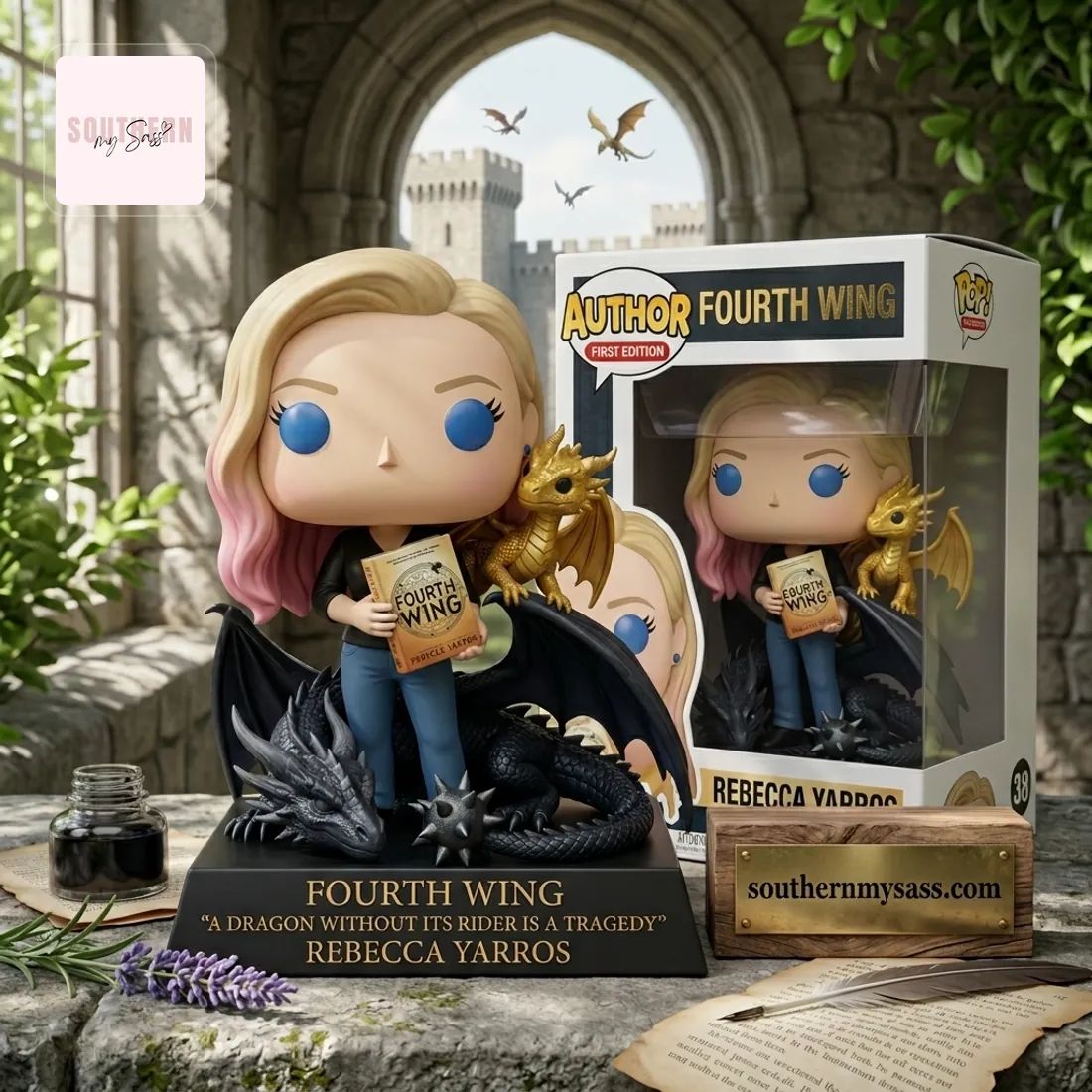 Rebecca Yarros Fourth Wing Author Commemorative Edition Funko Pop Style Pop Figure Doll
