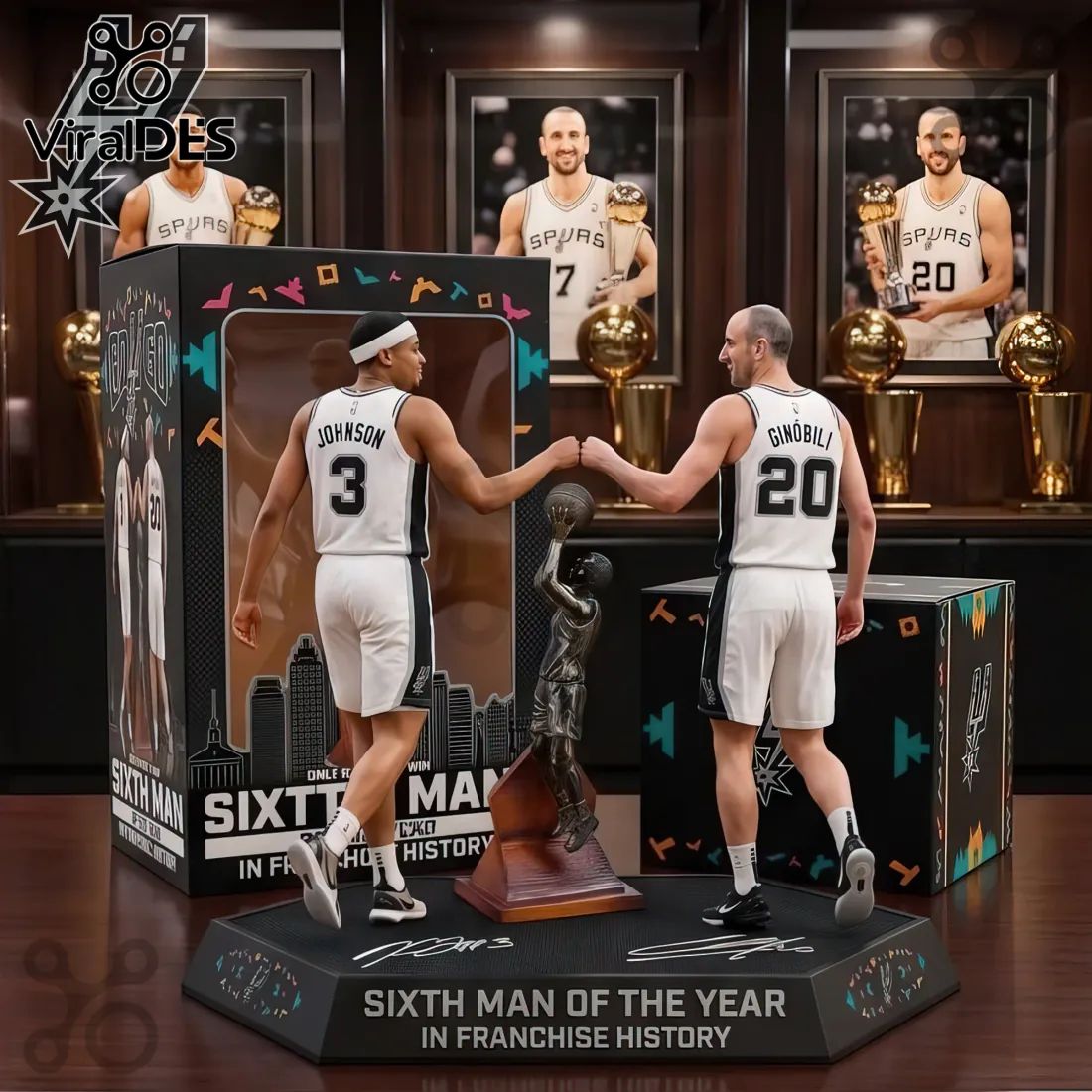 San Antonio Spurs NBA Sixth Man of the Year Acrylic Plaque