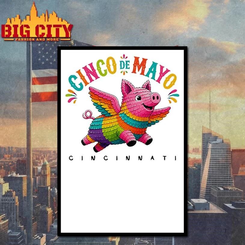 Original Cinco de Mayo Flying Pig Piñata Shirt