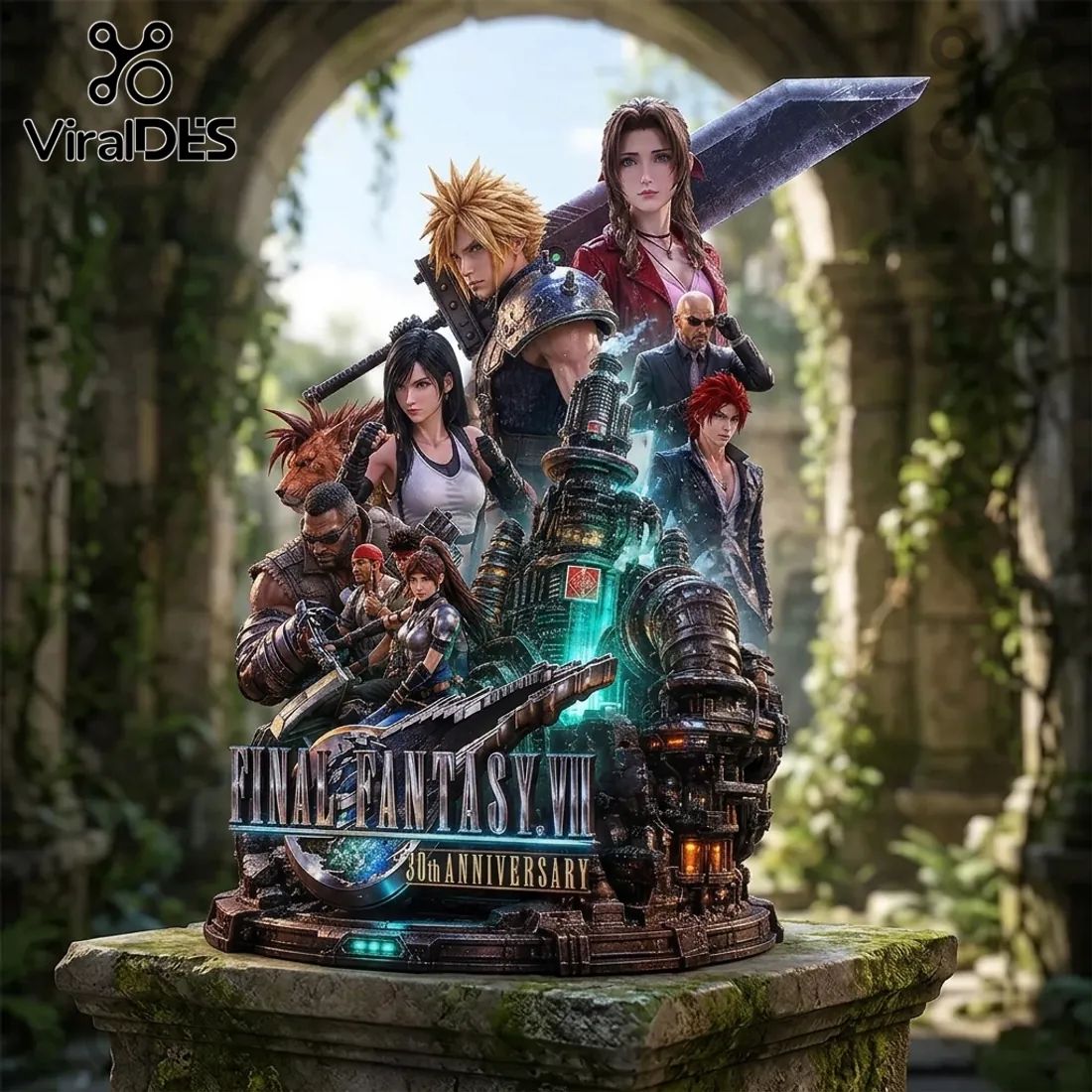 Final Fantasy VII 30th Anniversary Sculpted Diorama Plaque