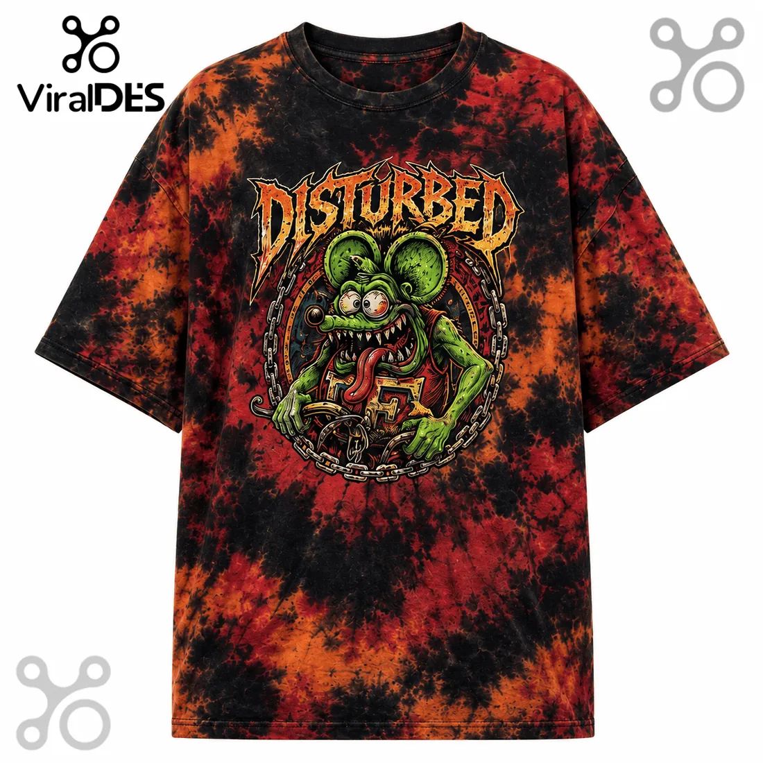 Disturbed Rat Hot Rod Premium Tie Dye T-Shirt