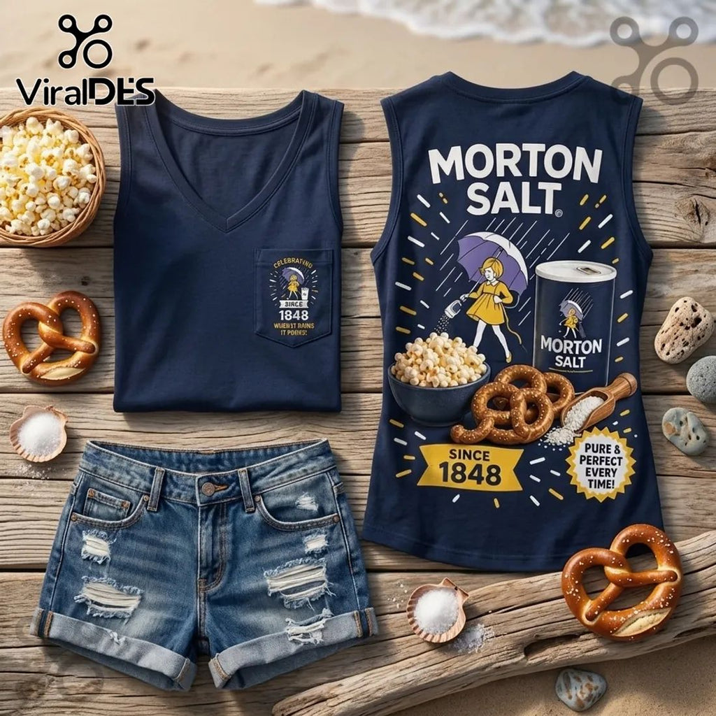 Morton Salt Vintage 1848 V-Neck Tank Top