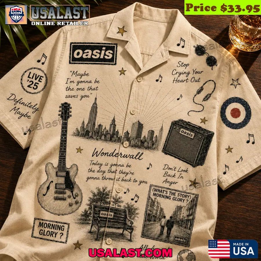 Oasis Band Wonderwall Vintage Hawaiian Shirt