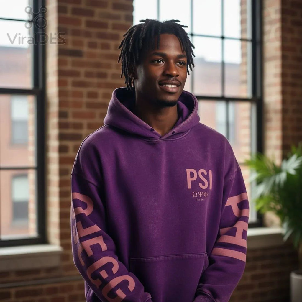 Omega Psi Phi Distressed Vintage Greek Letter Est. 1911 Hoodie