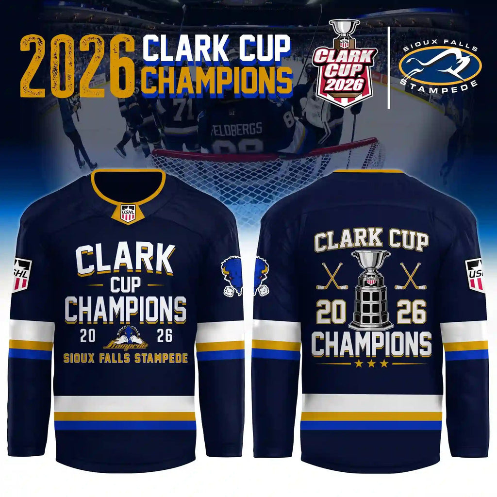 Sioux Falls Stampede Clark Cup Champions 2026 Hockey Jersey