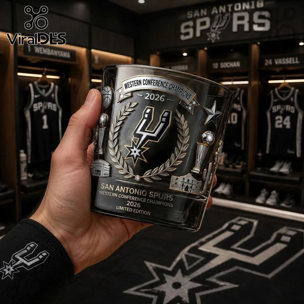 San Antonio Spurs 2026 Western Conference Champions Whiskey Glass