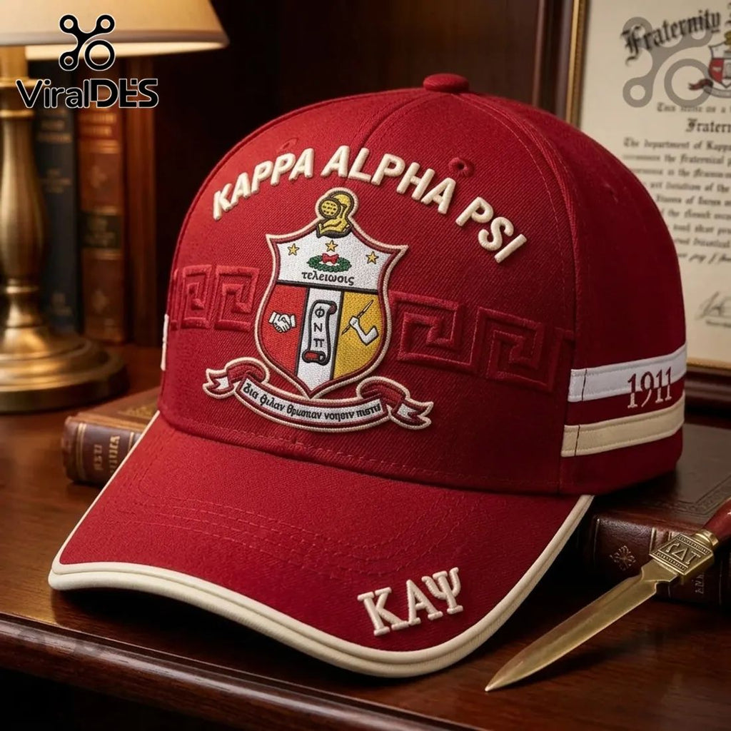 Kappa Alpha Psi 1911 Crimson Embroidered Baseball Cap
