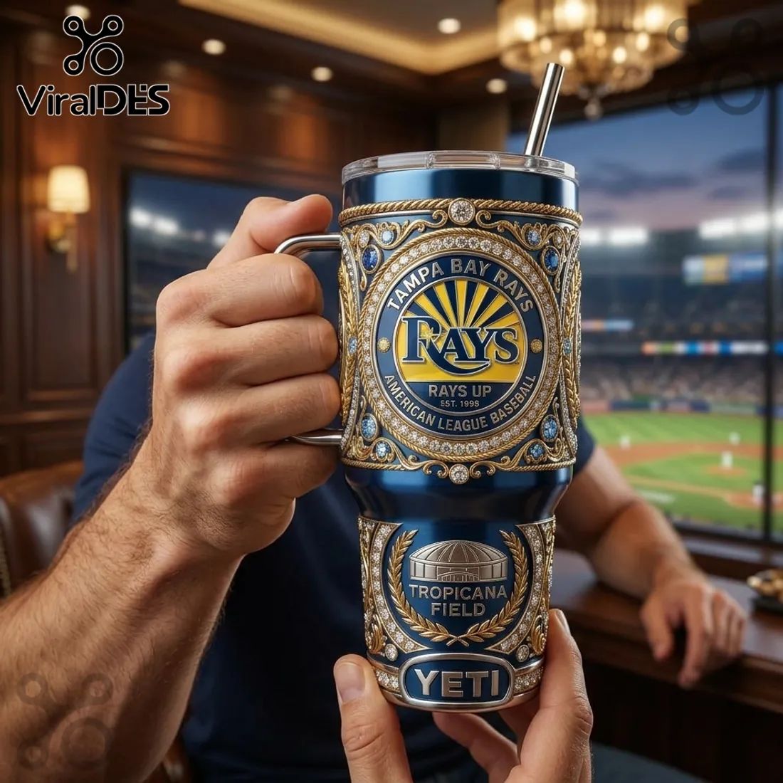 Tampa Bay Rays YETI Championship 40oz Stanley Tumbler