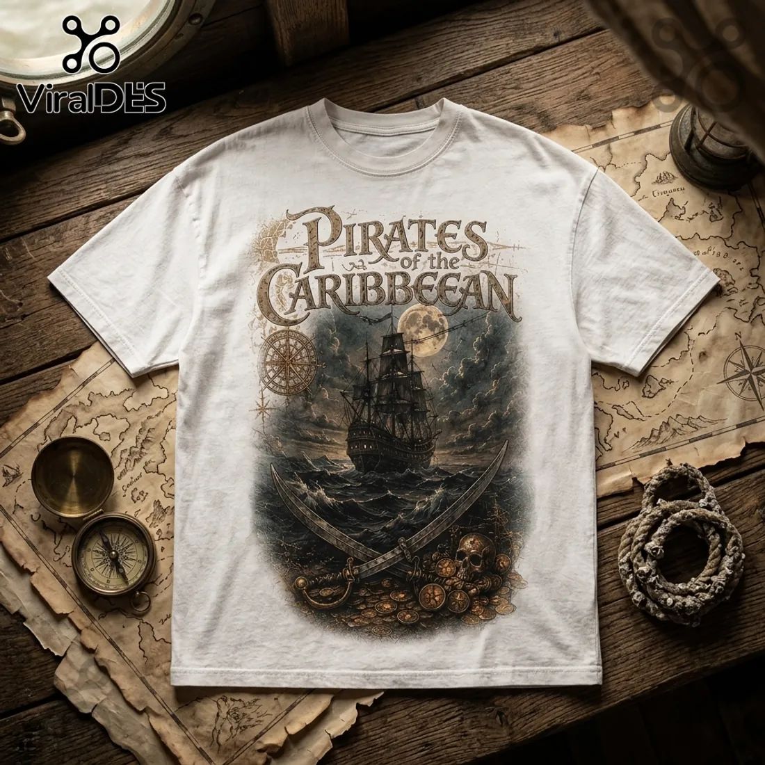 Pirates of the Caribbean Nautical Cotton T-Shirt