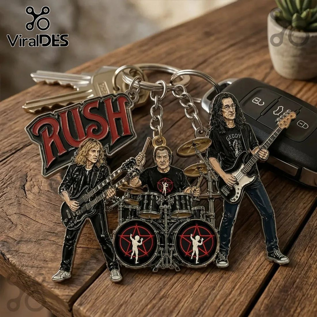 Rush Band Members Enamel Metal Collectible Keychain