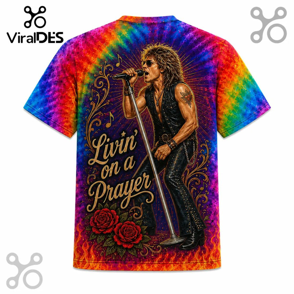 Bon Jovi Livin on a Prayer Tie Dye T-Shirt