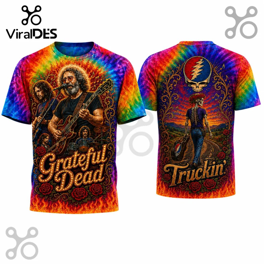 Grateful Dead Jerry Garcia Rainbow T-Shirt