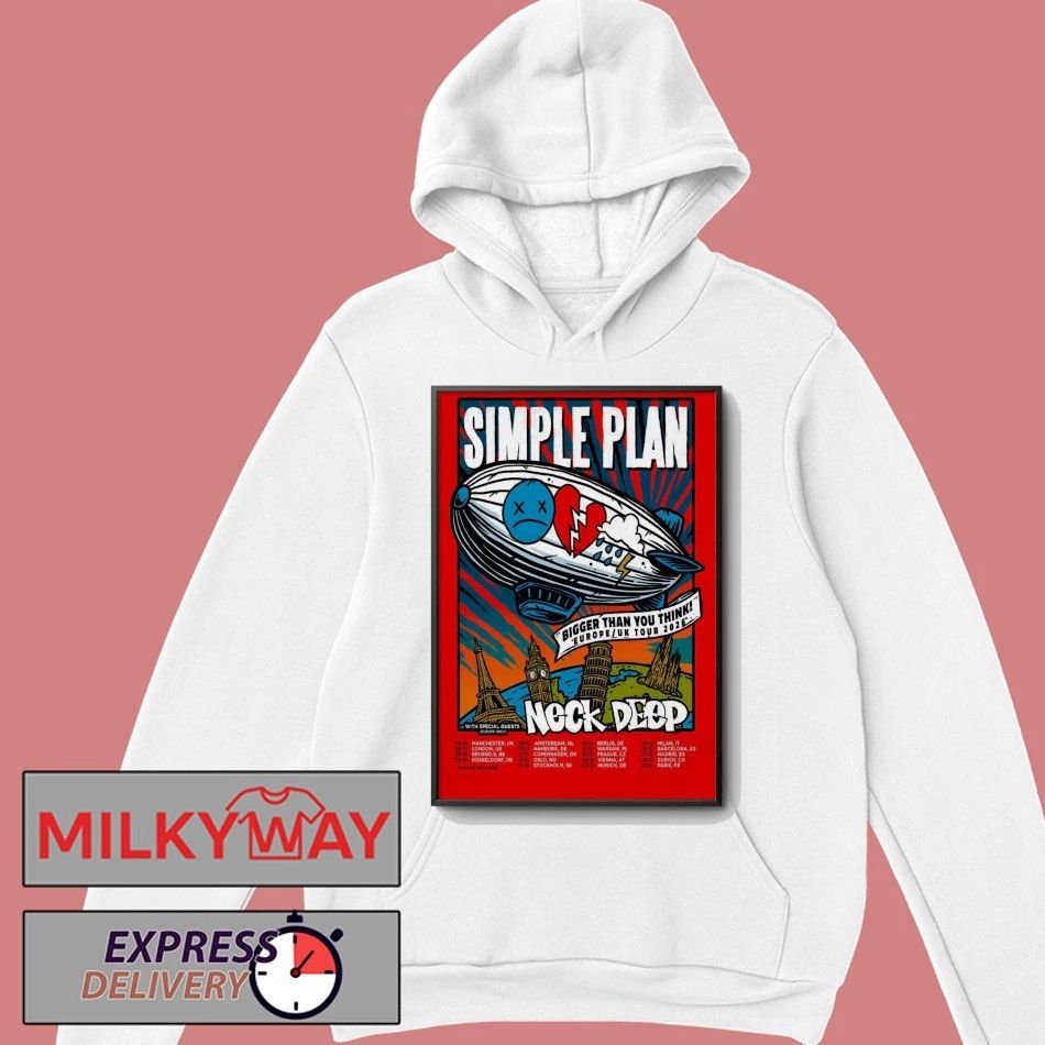 Simple Plan With Neck Deep Europe-UK Tour 2026 Poster shirt