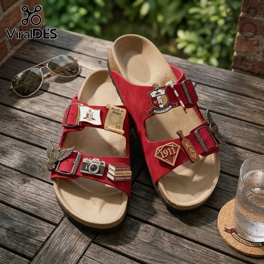 Kappa Alpha Psi 1911 Crimson Suede Comfort Sandal Birken