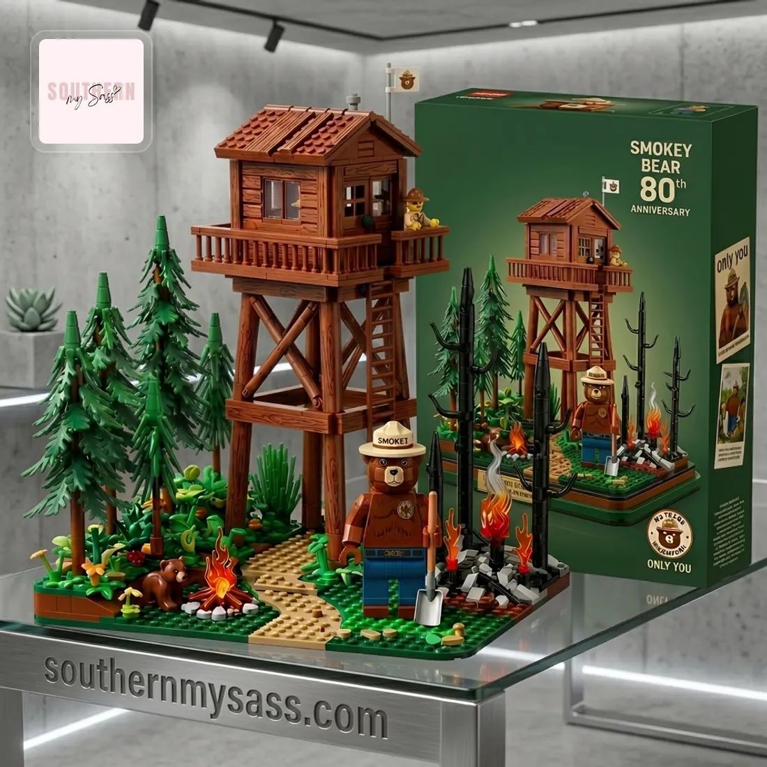 Smokey Bear 80th Anniversary U.S. Forest Service Ranger Station Building Block Set