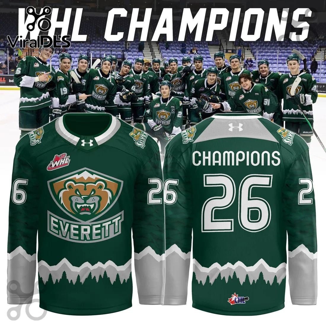 Everett Silvertips WHL Champions Limited Edition Hockey Jersey