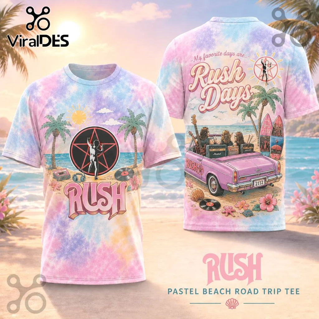 Rush Days 2112 Starman Pastel Beach Road Trip T-Shirt