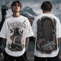 Viking Warrior Raven Wolf White T-Shirt