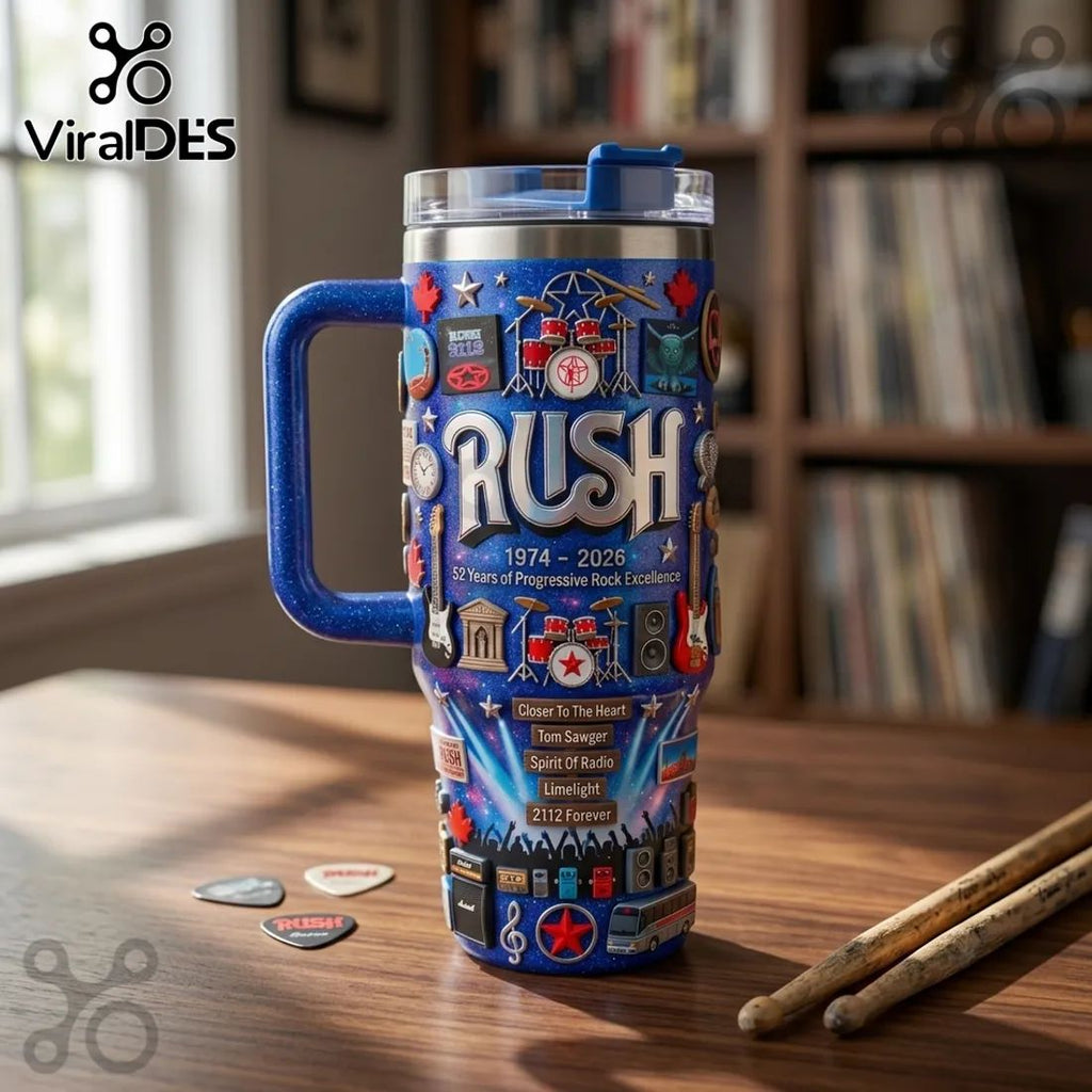 Rush Band 52 Years of Progressive Rock Collectible Stanley Tumbler