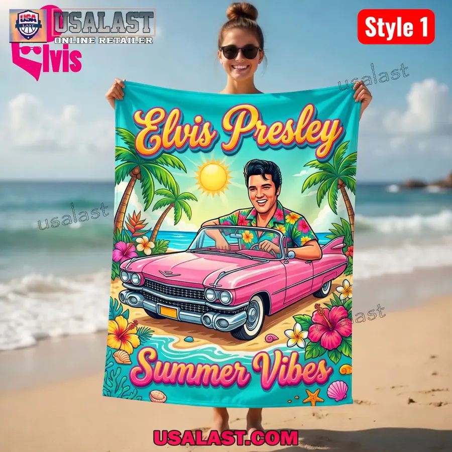 Elvis Presley Summer Vibes Beach Towel