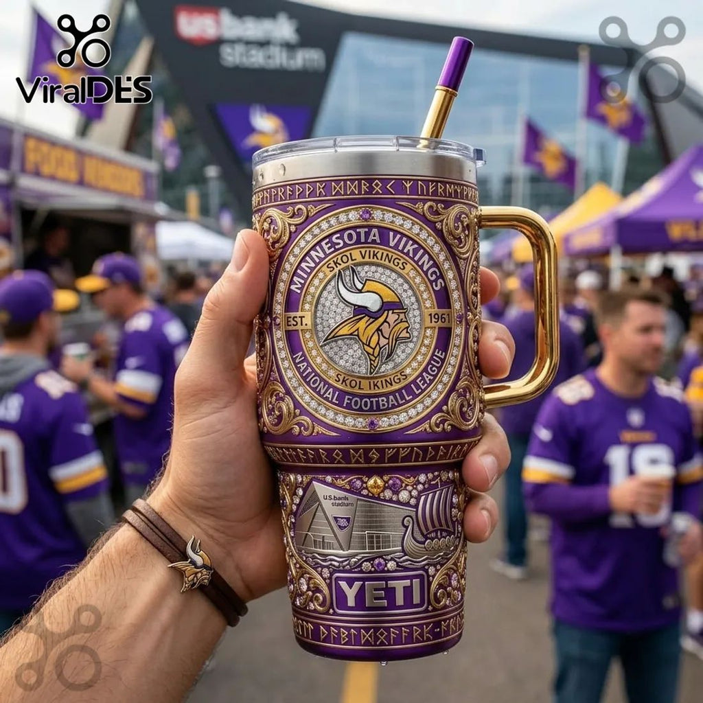 Minnesota Vikings Luxury 40oz Stanley Tumbler