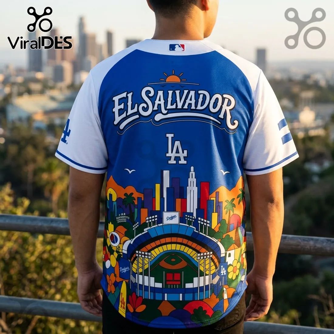 Los Angeles Dodgers Salvadoran Heritage Night Blue Jersey