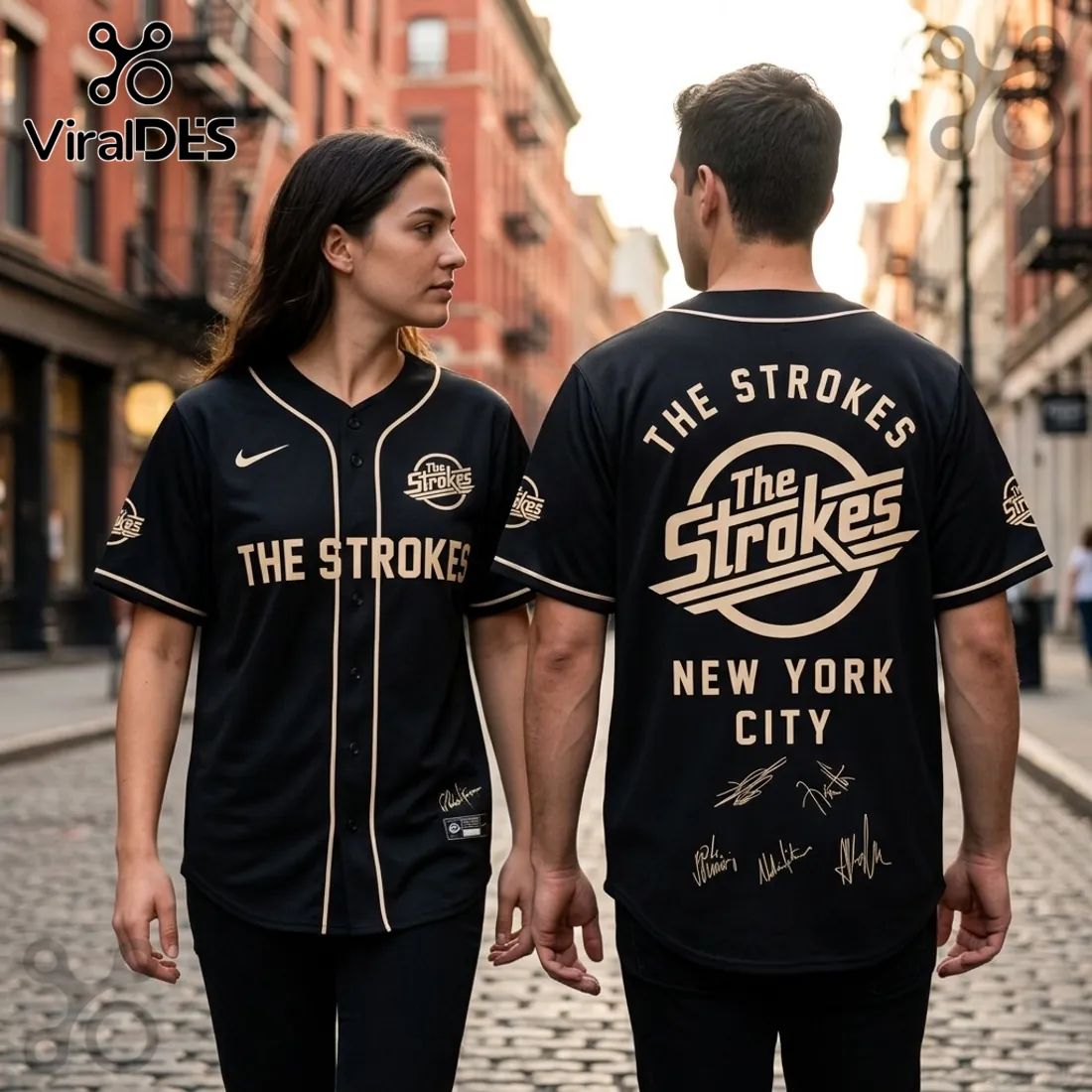 The Strokes Reality Awaits 2026 Tour Black Baseball Jersey