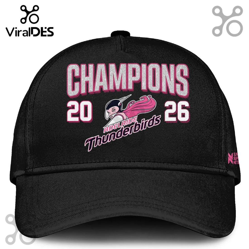 Adelaide Thunderbirds 3X Champions 2026 Black Hoodie