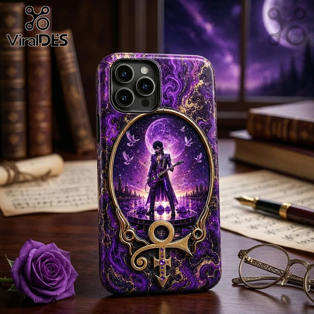 Prince Purple Rain Marble Effect Phone Case
