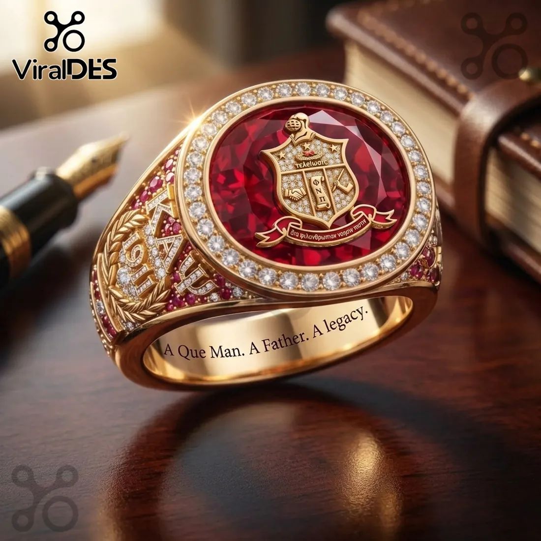 Kappa Alpha Psi Father’s Day Premium Gold Diamond Fraternity Ring