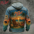 Jimmy Buffett Margaritaville Tropical Beach Sunset Distressed Hoodie