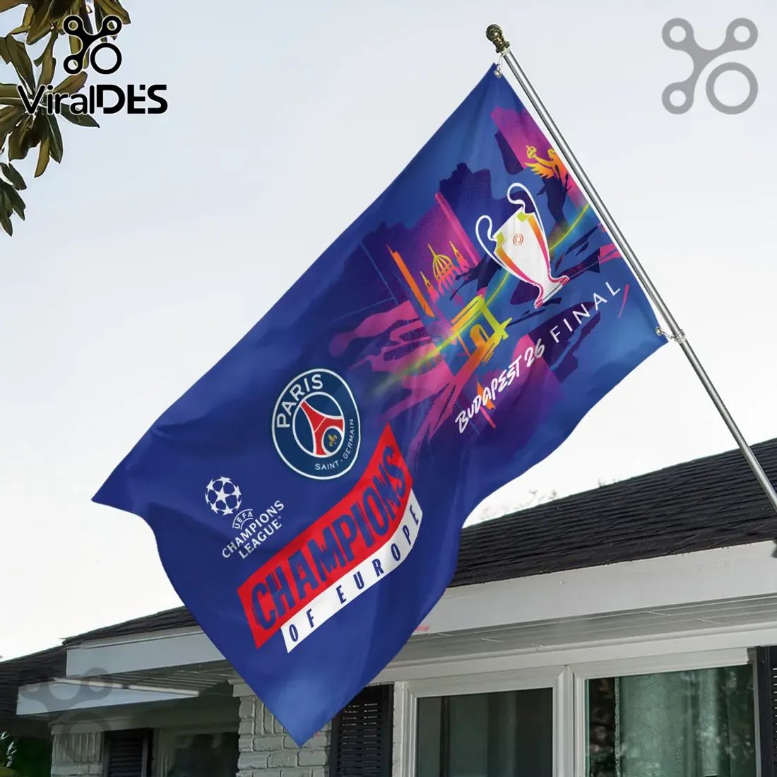 Paris Saint-Germain Champions Limited Edition House Flag