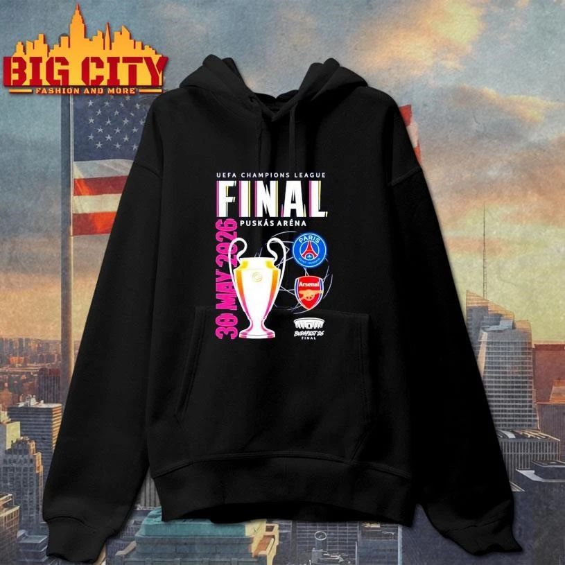 Paris Saint-Germain Versus Arsenal UCL Finalist Budapest 2026 Lifestyle Tee On May 30th Shirt