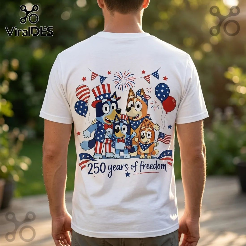 Bluey x USA Patriotic Pals 250 Years of Freedom Shirt