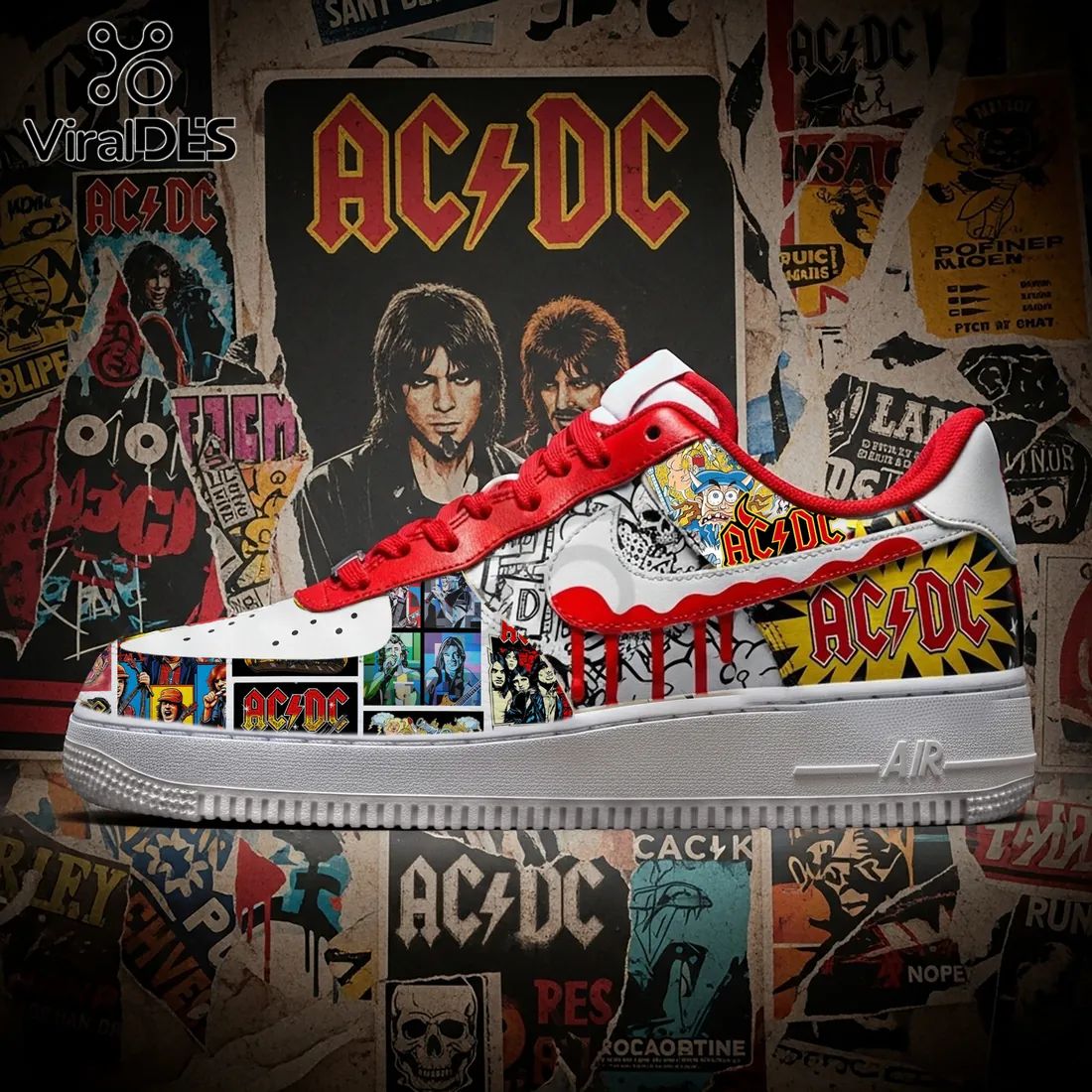 Premium AC/DC Rock Band Air Force 1 Sneakers