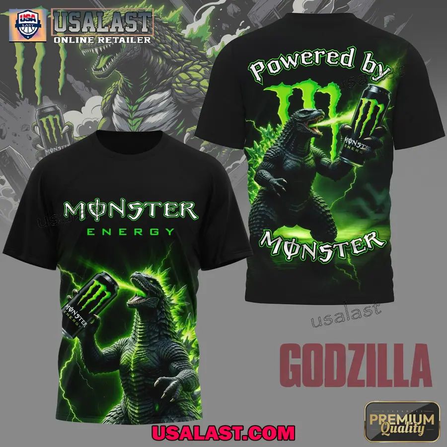 Godzilla x Monster Engergy Premium T-Shirt