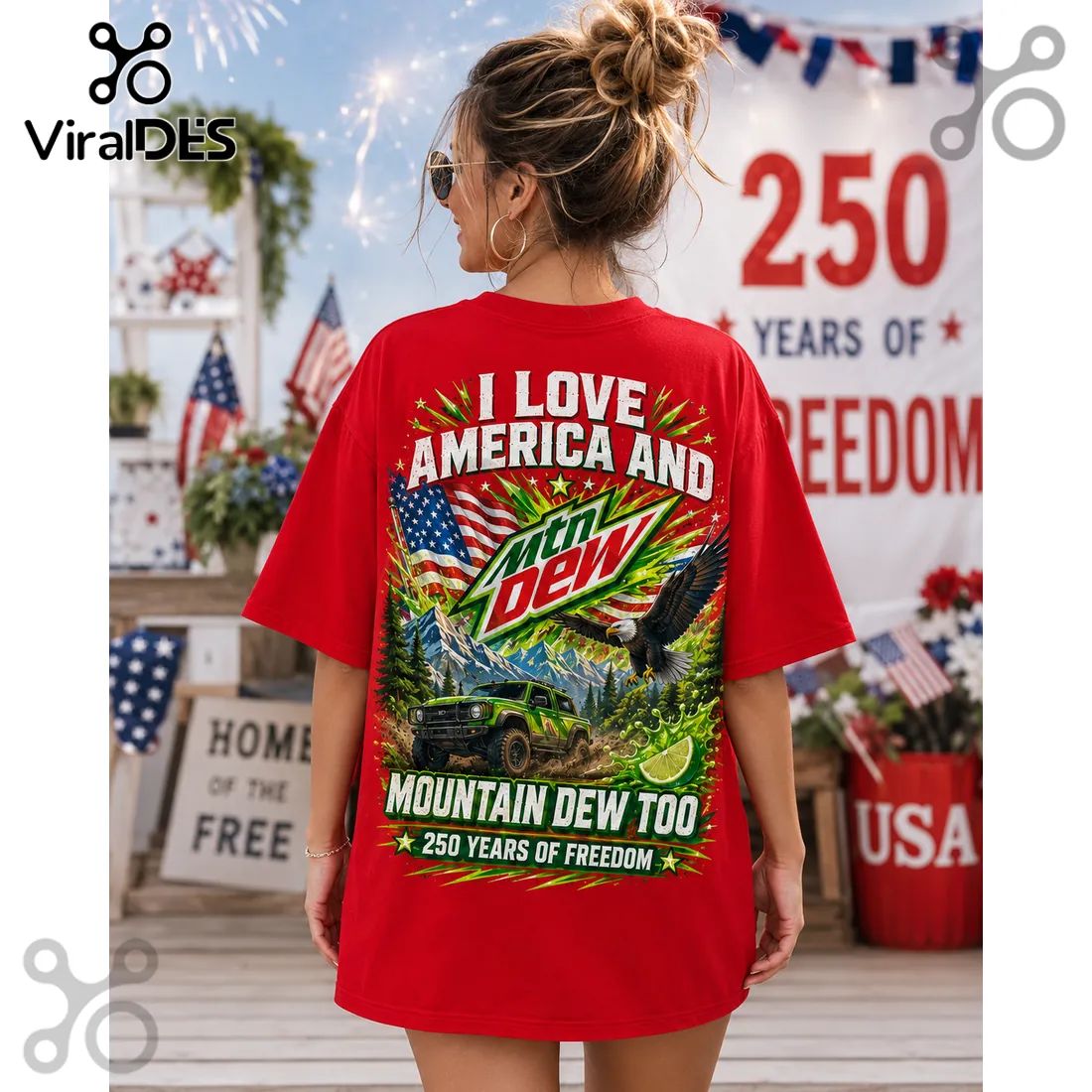 Mountain Dew America 250 Years Of Freedom Collectible T-Shirt
