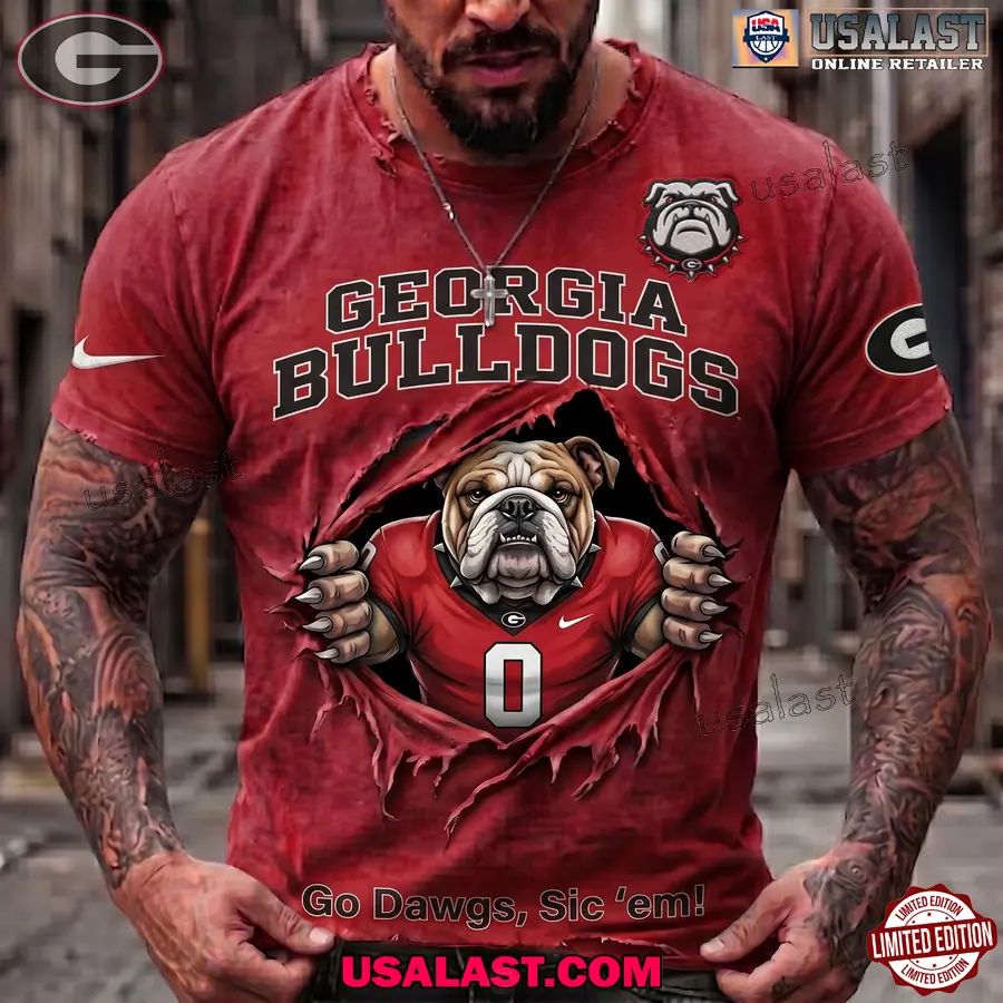 Georgia Bulldogs Go Dawgs Sic Em 3D Tee Shirt