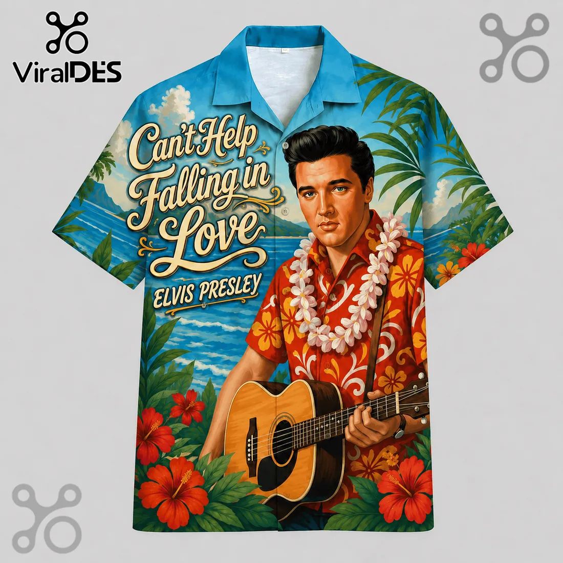 Elvis Presley Can’t Help Falling in Love Tropical Aloha Hawaiian Shirt