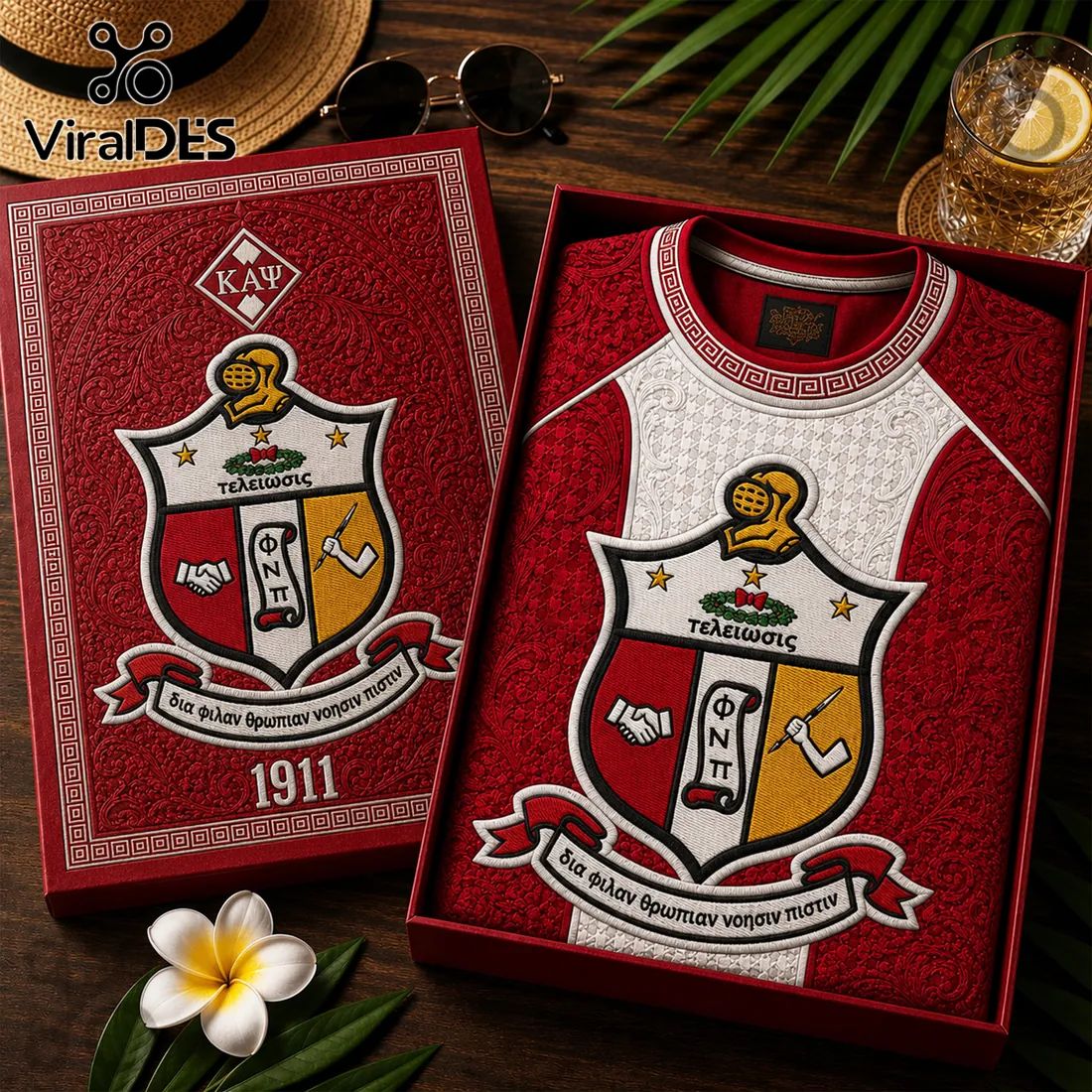Kappa Alpha Psi 1911 Crimson Crest Premium T-Shirt