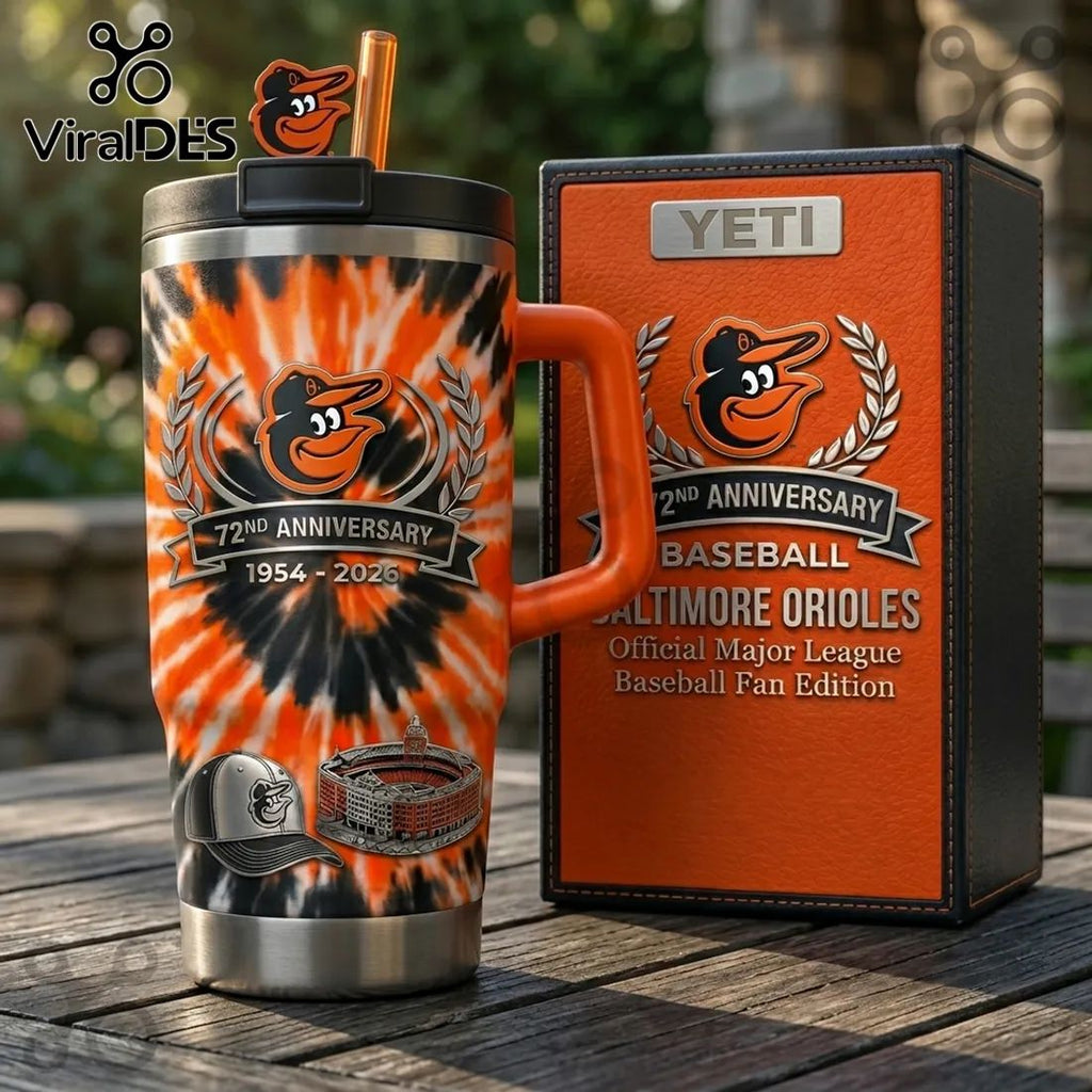 YETI x Baltimore Orioles 72nd Anniversary Stainless Steel Handle Tumbler