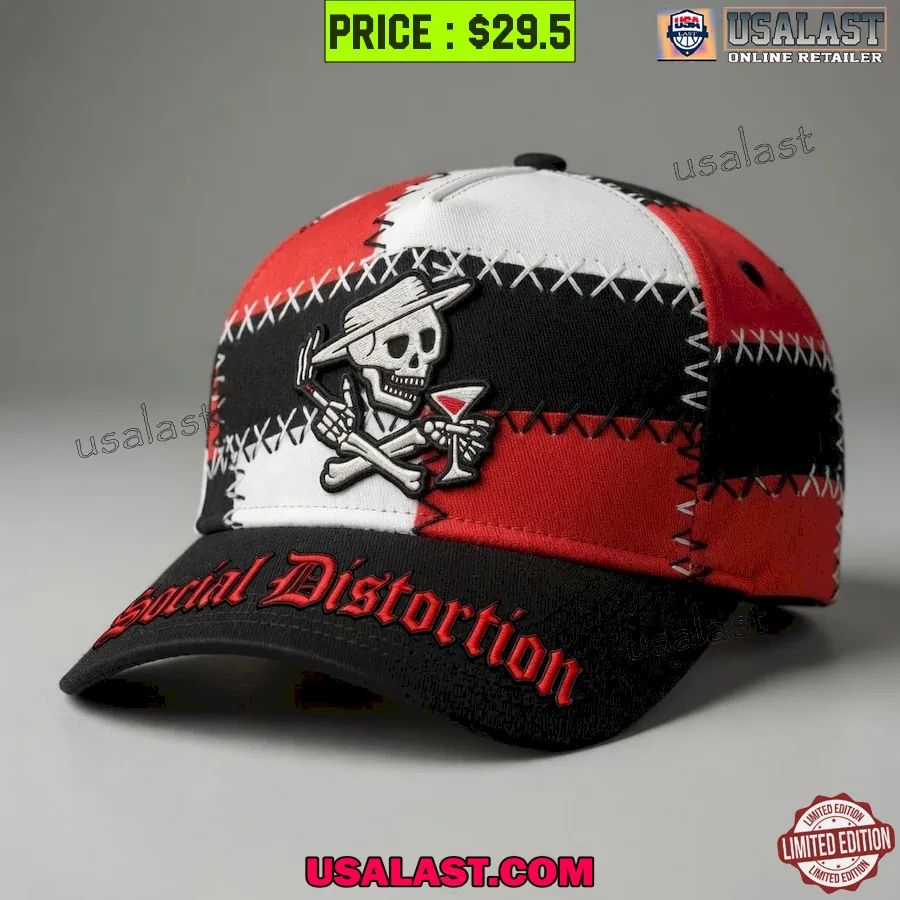 Social Distortion Patchwork Style Adjustable Hat