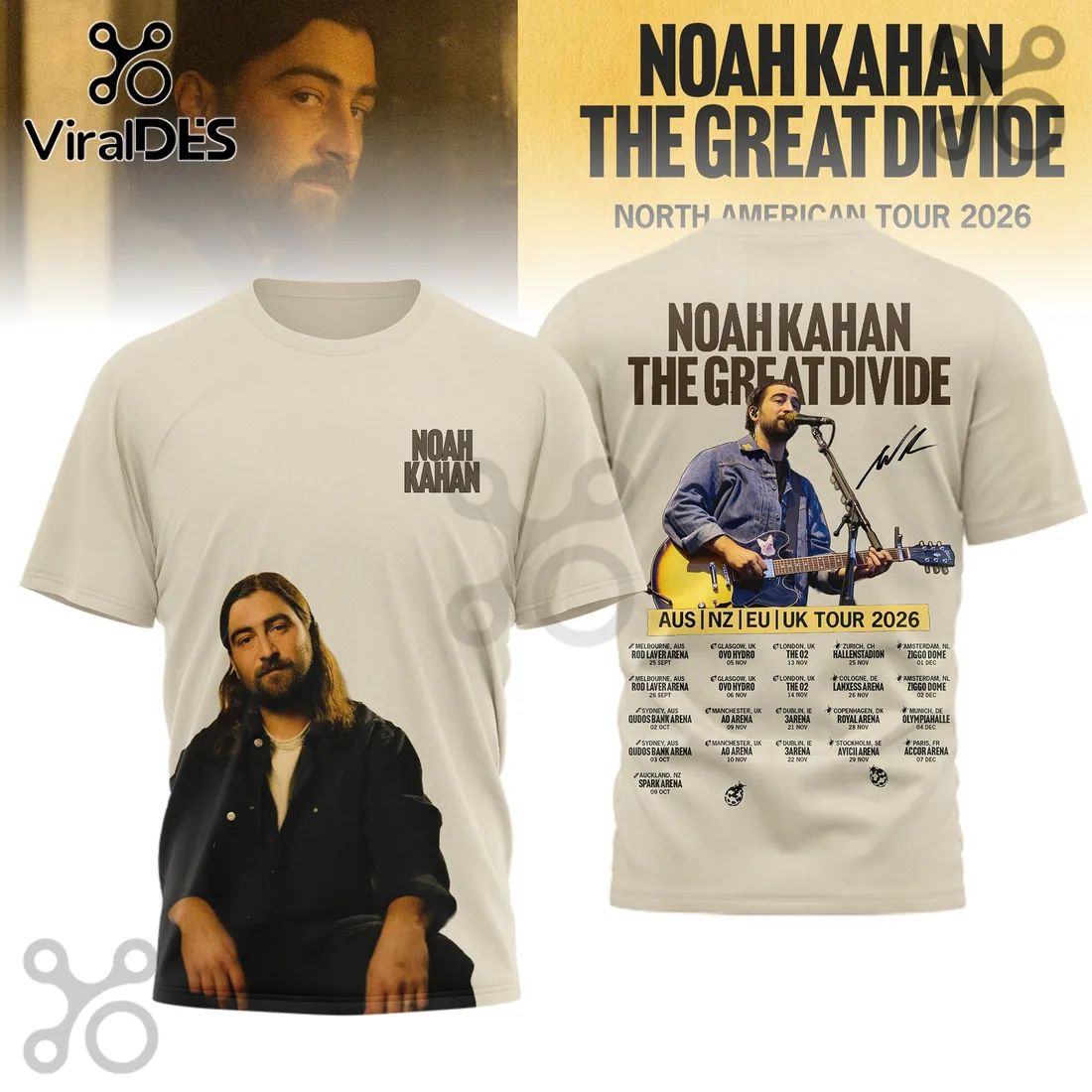 Noah Kahan The Great Divide 2026 Concert Music Fan Tour Dates Hoodie