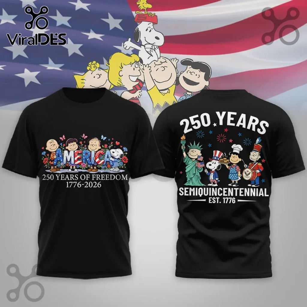 Peanuts 250 Years of Freedom 1776-2026 Patriotic USA Shirt