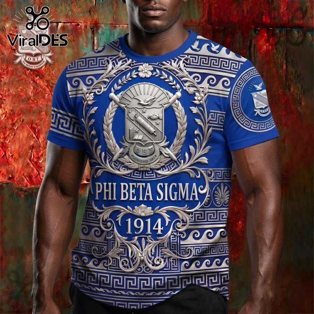 Phi Beta Sigma 1914 Fraternity Crest Royal Blue Shirt