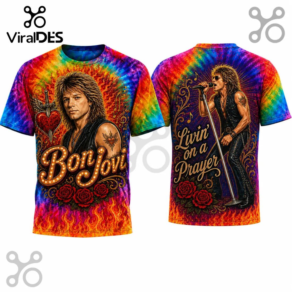 Bon Jovi Livin on a Prayer Tie Dye T-Shirt
