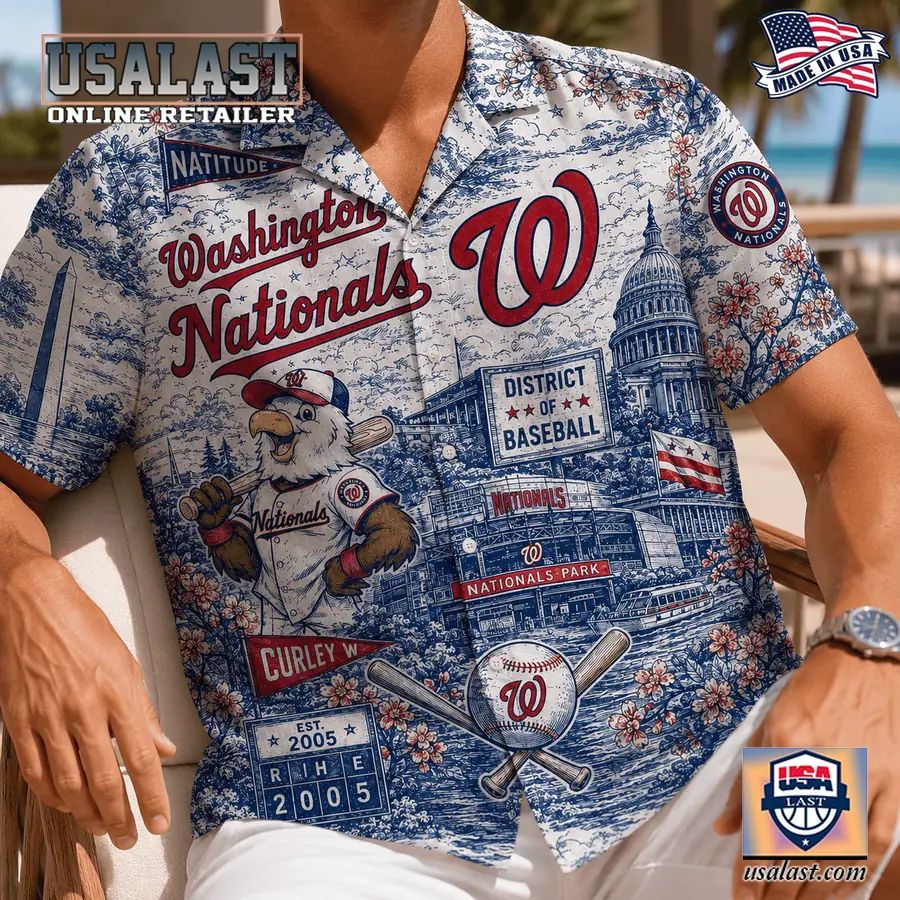 Washington Nationals Vintage Tropical Hawaiian Shirt