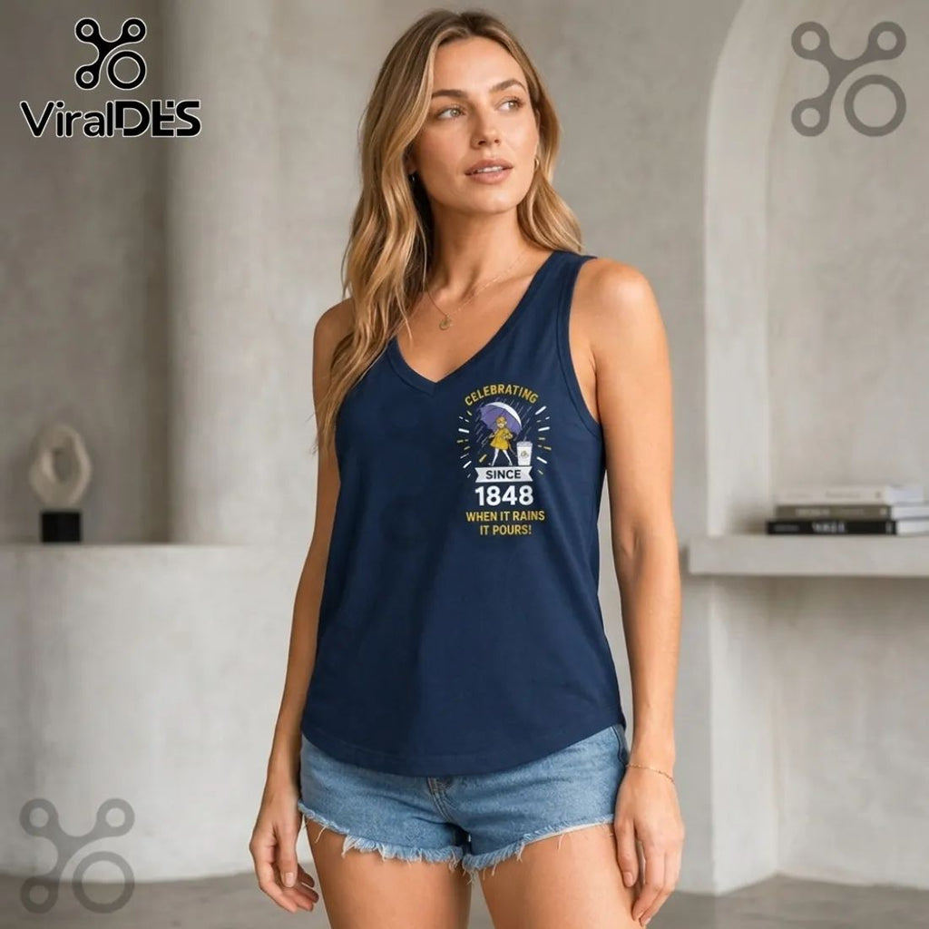 Morton Salt Vintage 1848 V-Neck Tank Top