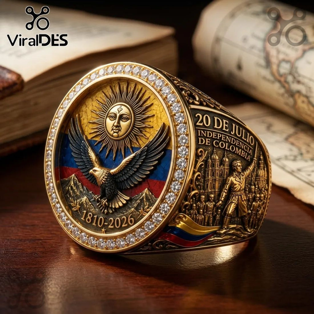 Colombia Independence 20 July 1810 Gold Plated Ring