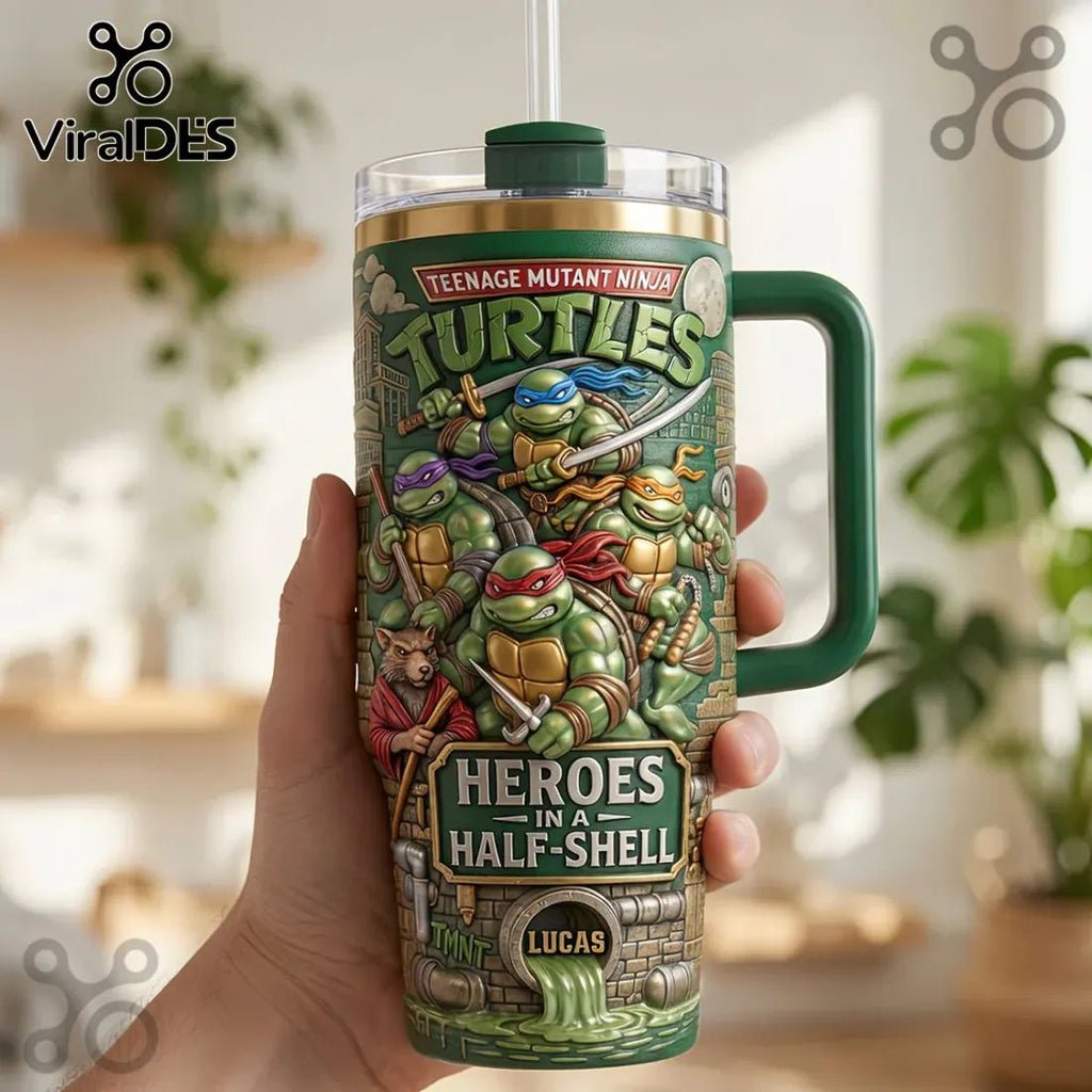 TMNT Sculpted 3D Embossed Stainless Steel Tumbler